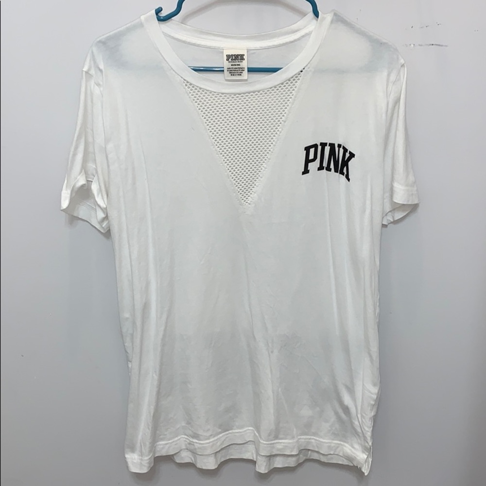 Pink Mesh V-Neck